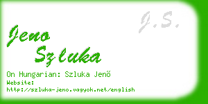 jeno szluka business card
