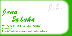 jeno szluka business card